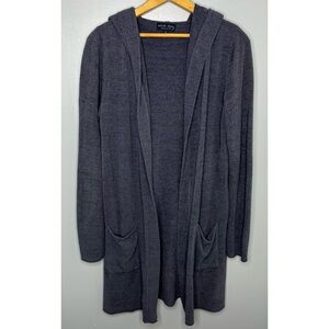 BAREFOOT DREAMS Dark Blue Hooded Cardigan Sweater